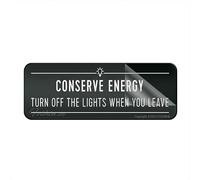 Cartello in plastica acrilica, con scritta "Turn Off The Lights When You leave", lunga durata, con nastro adesivo resistente e pulito, 25,4 x 7,6 cm