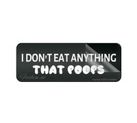 Cartello in plastica acrilica "I Dont Eat Anything That Poops Wall Or Door Sign 25,4 x 7,6 cm con simboli, autoadesivo, per ristoranti, saloni, hotel, motel, stop e servizi igienici pubblici