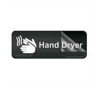 Cartello in plastica acrilica per asciugare le mani, 7,6 x 25,4 cm, autoadesivo sul retro, resistente allo sbiadimento, per uso interno ed esterno