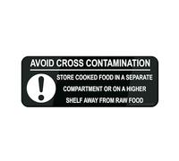 Cartello in plastica acrilica per evitare la contaminazione incrociata del cibo crudo cotto lucido cartello con adesivo 22,9 x 7,6 cm facile da installare e altamente visibile per ufficio e affari