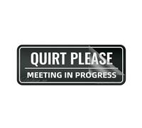 Cartello in plastica acrilica "Quiet Please Meeting In Progress", da parete o porta, con angoli arrotondati, lunga durata, con nastro adesivo forte e pulito sul retro, 25,4 x 7,6 cm