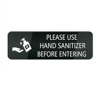 Cartello in plastica acrilica, si prega di utilizzare disinfettante per le mani prima di entrare 25,4 x 7,6 cm, design elegante e prominente, perfetto per porte d'ingresso, pareti, finestre di casa e