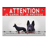 Cartello in plastica Attenzione al cane pastore tedesco mondioring