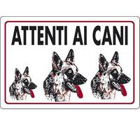 Cartello in plastica bianca cm30x20 Attenti ai cani