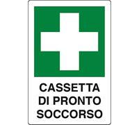Cartello in plastica bianco Cassetta di pronto soccorso 30x20 cm