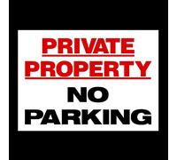 Cartello in plastica con scritta in inglese: "Private Property No Parking", con 4 fori, per proprietà privata, parcheggio, passo carraio, disabili, vialetto d'accesso, divieto di sosta (MISC40)
