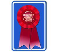Cartello in plastica "World's Greatest Ultimate Frisbee Player", 17,8 x 25,4 cm, rosso più grande del mondo