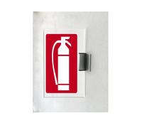 CARTELLO IN PLEXIGLASS A BANDIERA SEGNALETICO - ANTINCENDIO ESTINTORE - Con Supporto in alluminio & Stampa U.V. (15x21 CM)