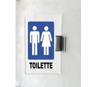 CARTELLO IN PLEXIGLASS A BANDIERA SEGNALETICO - TOILETTE CLASSIC - Con Supporto in alluminio & Stampa U.V. (15X21 CM)