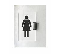 CARTELLO IN PLEXIGLASS A BANDIERA SEGNALETICO - toilette donne - Con Supporto in alluminio & Stampa U.V. (20X31 CM)