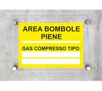 CARTELLO IN PLEXIGLASS - Area bombole vuote - Con Distanziali