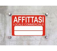 CARTELLO IN PLEXIGLASS SEGNALETICO - AFFITTASI POSTO AUTO - Con Distanziali