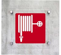 CARTELLO IN PLEXIGLASS SEGNALETICO - LANCIA ANTINCENDIO - Con Distanziali