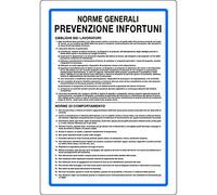 Cartello in polionda Norme generali prevenzione infortuni 60x40 cm