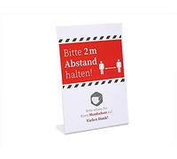 Cartello informativo APS - mantenere la distanza, indossare una maschera facciale 21 x 7 x 30 cm, supporto acrilico per cartello, display da tavolo, ristorante