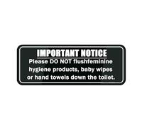 Cartello informativo in plastica acrilica "Do Not Flush Hygiene Products Baby Wipes Down Toilet Wc 22,9 x 7,6 cm in cartello, cartello acrilico autoadesivo per porta o parete targhetta con nome