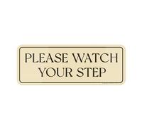 Cartello informativo in plastica acrilica Fancy Please Watch Your Step, cartello da parete o porta 25,4 x 7,6 cm, autoadesivo, per ufficio/lavoro, facile da applicare