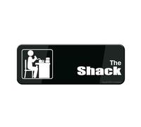 Cartello informativo in plastica acrilica The Shack Sign 22,9 x 7,6 cm, autoadesivo, uso per ufficio/business, facile da applicare