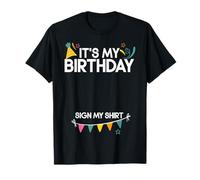 Cartello "It's My Birthday", per ragazzi e ragazze Maglietta