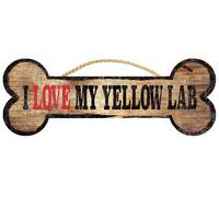 Cartello Labrador Giallo - Amo La Mia Ossa 3x10