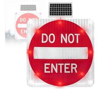 Cartello lampeggiante a LED con scritta Vietato l'ingresso alimentato a energia solare,struttura in alluminio resistente e antiruggine,12LED,cartello a LED con scritta Vietato l'ingresso 24in-1piece