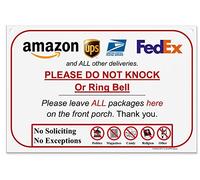 Cartello "Leave Package - Do Not Knock or Ring Bell (Do Not Knock - No Reason (Hang Sign))