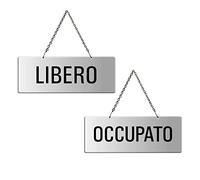 Cartello Libero - Occupato in allumino | con catenella | 175x65 mm | 31229-E