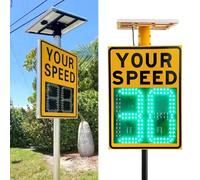 Cartello limite di velocità radar solare digitale a LED 50x70 cm, rilevatore di velocità radar in alluminio, avviso di sicurezza stradale, adatto ad autostrade e strade a velocità limitata,60*90cm