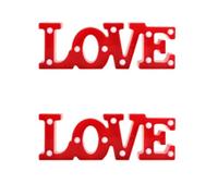 Cartello luminoso a LED rosso con scritta Love, 2 pezzi, per San VALENTINOS, con lettere luminose a LED, decorazione romantica con lettera Love, lampada decorativa per