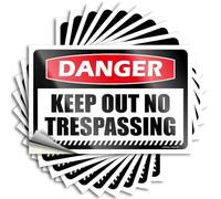 Cartello magnetico ad arco da parete con scritta "Danger Keep Out No Trespassing & Volante", facile da applicare, per bar all'aperto (12 x 18 cm, 2 pezzi)