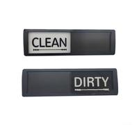 Cartello magnetico per lavastoviglie con indicatore scorrevole in acrilico su entrambi i lati, per tracciare lo stato di pulizia degli elettrodomestici (nero)