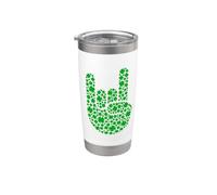 Cartello Metalhead St Patrick's Day Shamrock On Hand Bicchiere termico in acciaio inox doppia parete