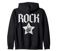 Cartello Musicale Rock Star Skeleton Hand, Rock'N Roll Vintage Rock Felpa con Cappuccio