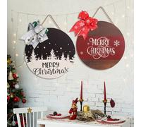 Cartello natalizio in legno per la porta d'ingresso, decorazione da appendere per Natale, Capodanno e per il portico di casa.