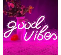Cartello neon Good Vibes rosa con scritta a LED personalizzata, segnale al neon, USB, decorazione per camera da letto, matrimonio, bar, da parete, regalo decorativo