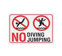 Cartello "No Diving No Jumping Sign For House", 30,5 x 20,3 cm, in alluminio di alta qualità, resistente al sole, antiruggine