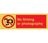 Cartello "No filming or photography" - 600x200mm - L62