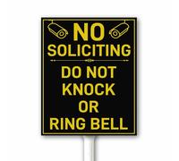Cartello "No Soliciting Sign for Yard with Stake 18x22 CM, Do Not Knock or Ring Bell, No Solicitors Sign Rust Free Aluminium Plate for Patio Garden Lawn Street Outdoor Use