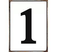 Cartello Numerato 1, Cartelli Numerici in Alluminio per Campi da Tennis, Cartello Numerico da Esterno 20x30 CM per Parcheggi e Spazi Pubblici, Decorazione per Casa, Parete, Negozio, Azienda