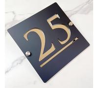 Cartello numero civico in argento nero cavo 3D acrilico personalizzato con nome di strada | Fonte moderna | Segnale indirizzo negozio piastra porta | Targhetta indirizzo personalizzata
