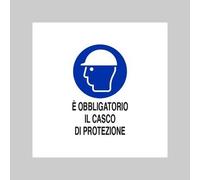 CARTELLO OBBLIGATORIO IL CASCO DI PROTEZIONE 40x60 cm Cartellonistica (Pz.10)