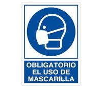 Cartello obbligatorio l'uso di maschera 30 x 21 cm.