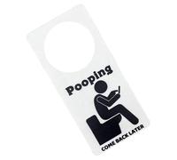 Cartello Occupazione Bagno Libero | Novità Pooping Torna Più Tardi - Divertente Segnale con Brand e Product_type sulla Porta