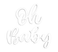 Cartello Oh Baby per Fondale, Lettere oh Baby Carino Cartello in Legno Oh Baby Accessori per Foto per Feste di Rivelazione di Genere Decorazioni per Baby Shower Ragazze (Bianco)