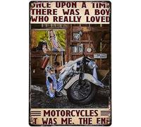 Cartello Once Upon A Time There Was A Boy Who Really Moved Motorcycles Targa In Ferro Parete Targhetta Per Giardino Caffè Camera Da Metto Bar S