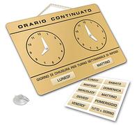 Cartello ORARIO apertura Continuata regolabile per negozio studio laboratorio bar ecc. (ORO)