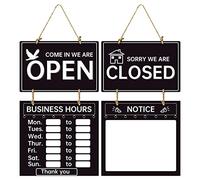 Cartello orario di apertura, cartello aperto e chiuso con orario, cartello orario di apertura, cartello orario negozio facile da appendere,cartello orario negozio su entrambi i lati per pareti vetrina