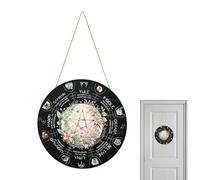 Cartello pagano da 30,5 cm con ruota 'anno in legno, decorazione da parete pagana, Wicca, cartello per porta, decorazione da parete, calendario Wicca, Altare Yule con motivo a nodi, streghe, rune,