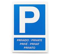 Cartello Parcheggio 18 x 25 cm Segnalazione in composito di alluminio di 3 mm di spessore (Parcheggio privato)