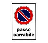 CARTELLO PASSO CARRABILE 20x 30 PLASTICA [TARGOTIMBRI ]